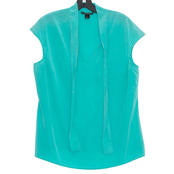 St. John Tops - St John Womens Top Silk Sleeveless Luxury Minimalist Glam Tie Turquoise Size 12